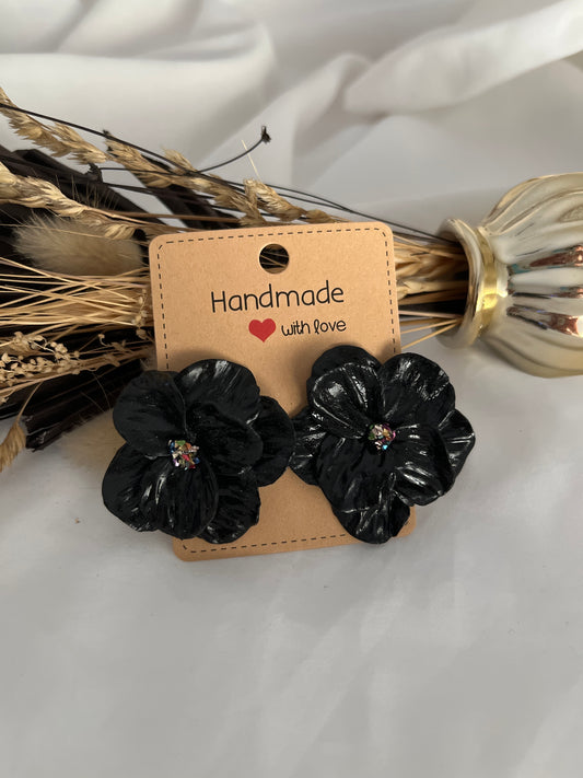 Puce d’oreille fleur noir