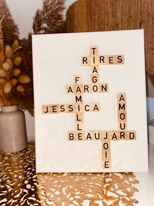 Lettre Scrabble sur toile