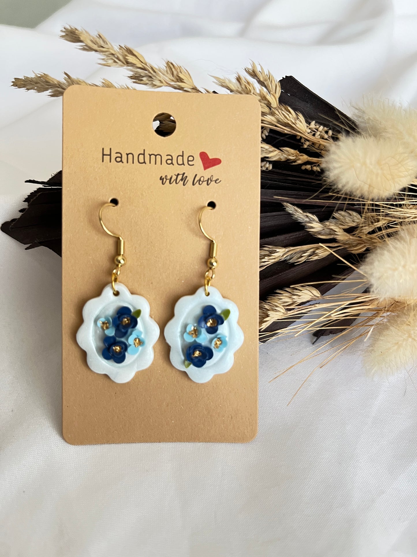 Boucle fleuri bleu