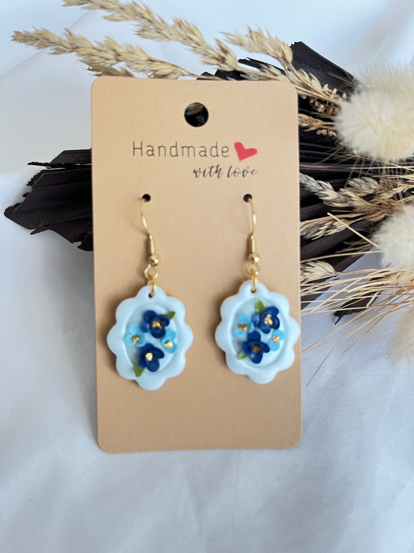 Boucle fleuri bleu